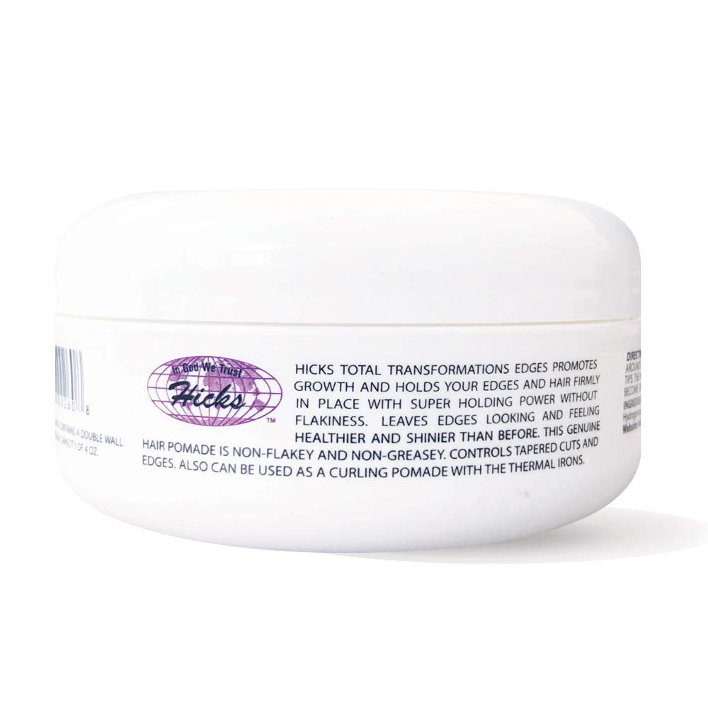 Hicks Total Transformations Edges Pomade 4oz 2-Pack – Edge Control for Smooth, Natural Shine