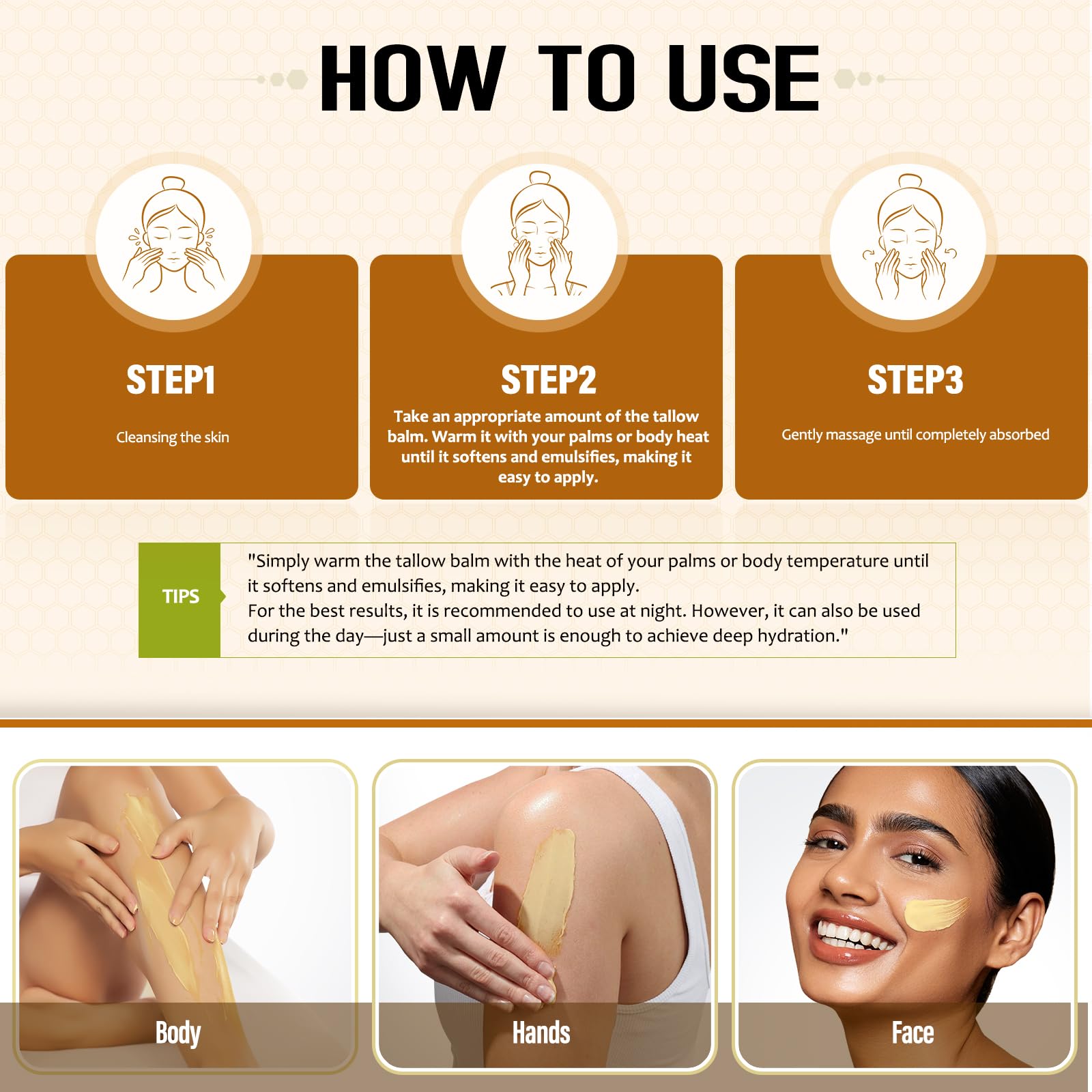 Hicream Beef Tallow Balm | 100% Organic Grass-Fed Moisturizer for Dry Skin