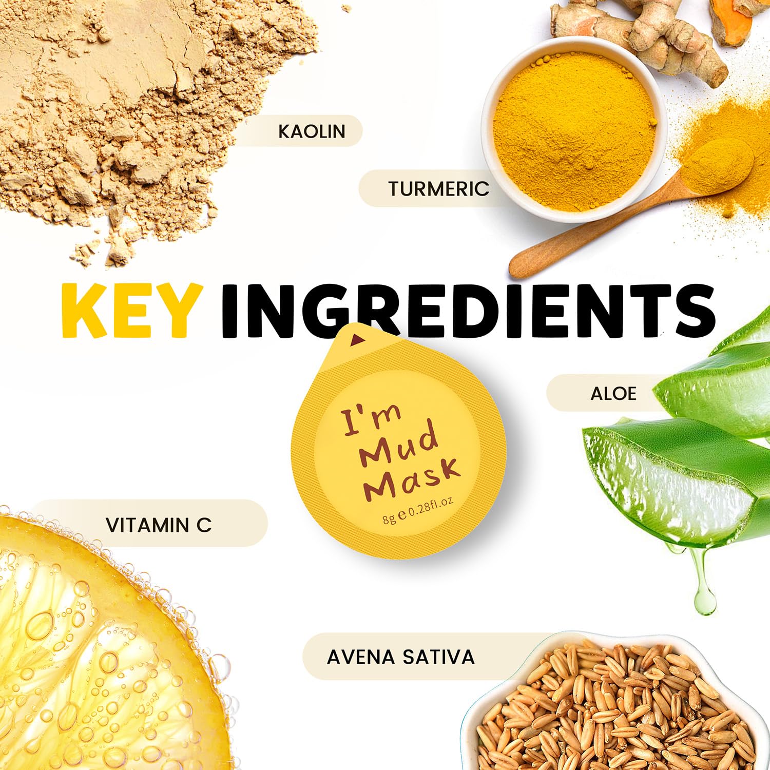 Hicream 9-Pack Clay Mask Set – Turmeric, Rose & Dead Sea Minerals – Travel-Friendly Skincare Gift