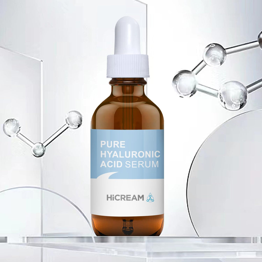 Hicream Hyaluronic Acid Serum for Face — Brightening, Hydration & Even Tone (2 Oz)