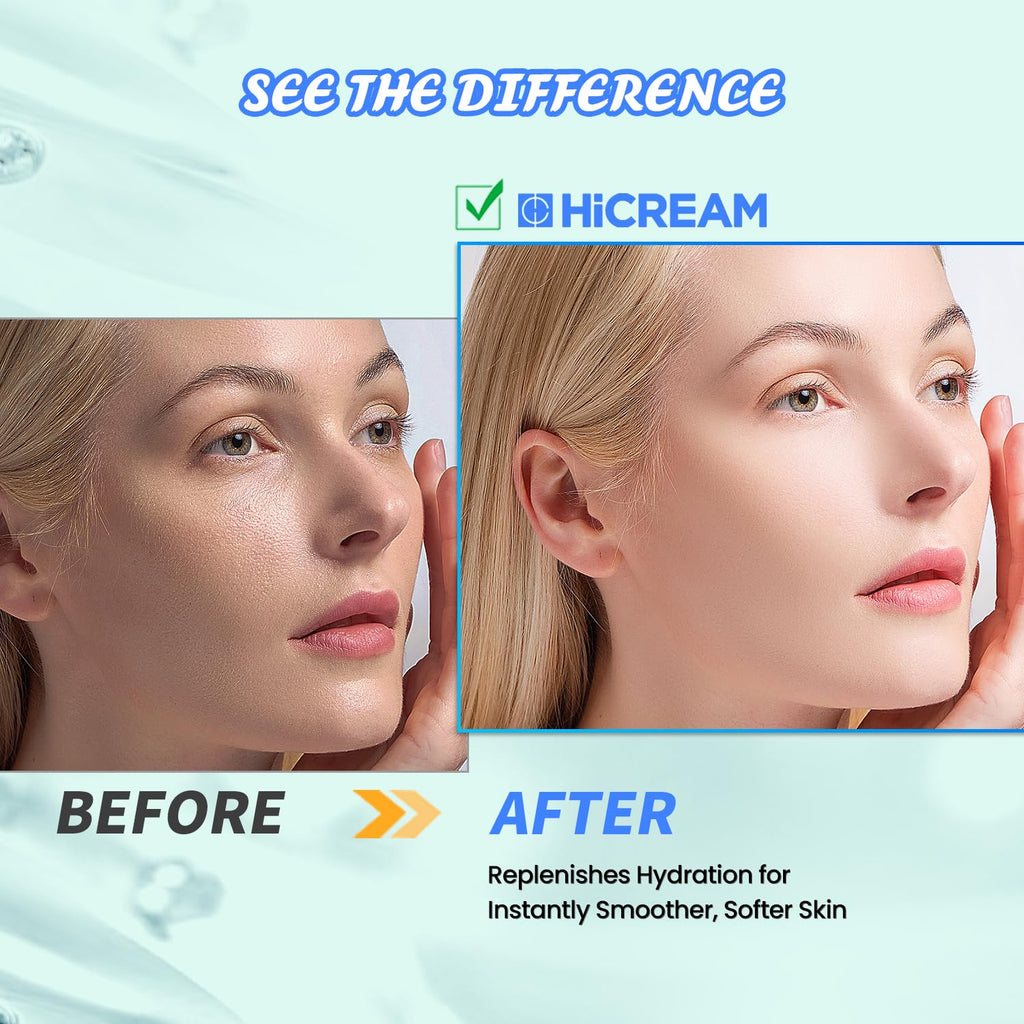 Hicream Face Serum Set 3-Pcs: Vitamin C, Hyaluronic Acid & Retinol for Brightening & Hydration