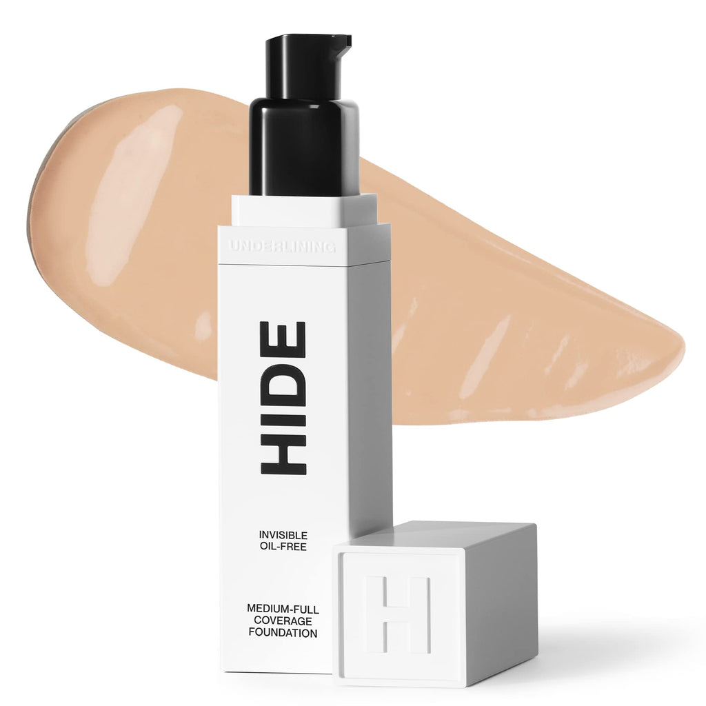 Hide Premium Liquid Foundation – Waterproof, Multi-Use, Almond Shade | Medium to Full Coverage