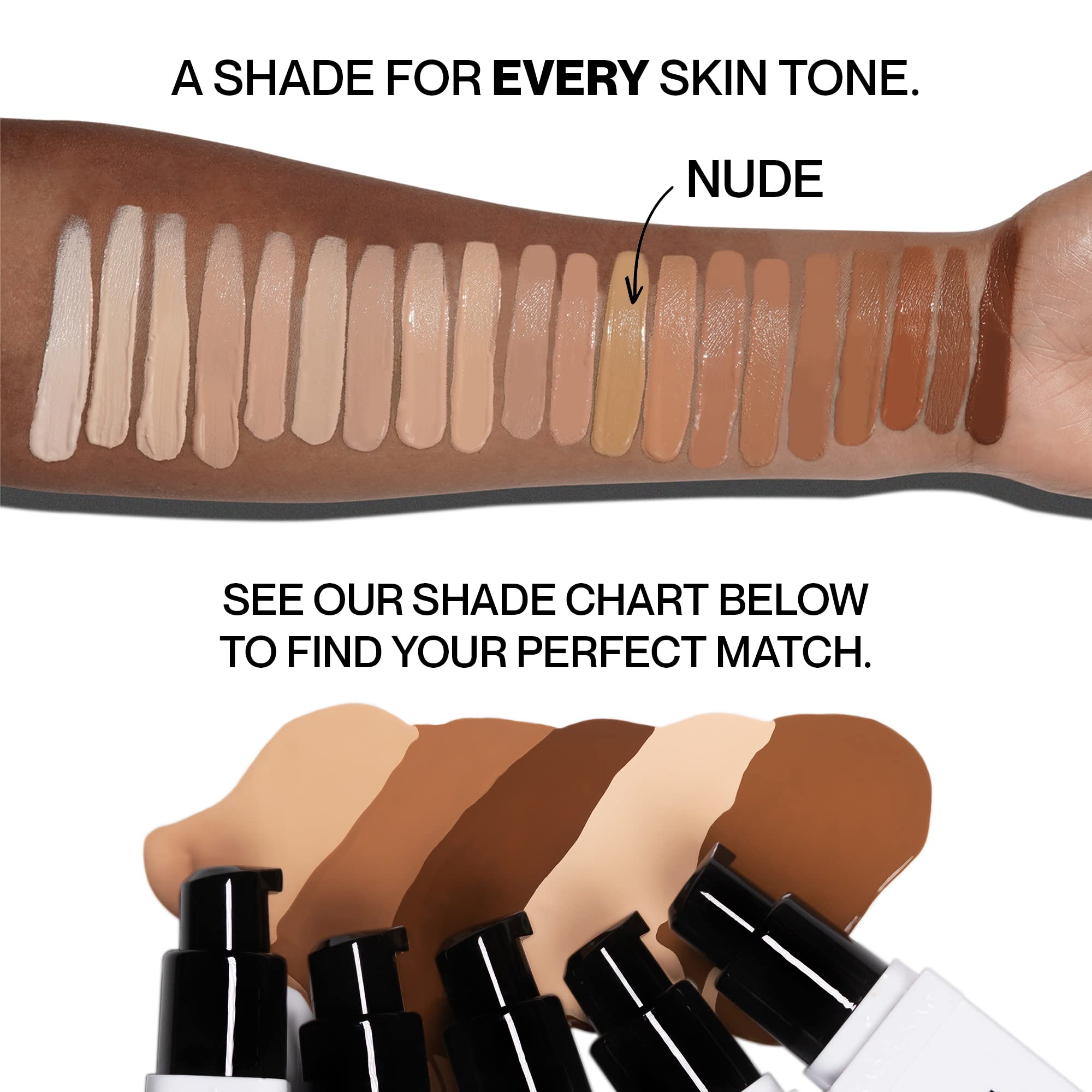 HIDE PREMIUM Liquid Foundation | Waterproof, Medium to Full Coverage, Shade Finder | Nude, 1 fl oz