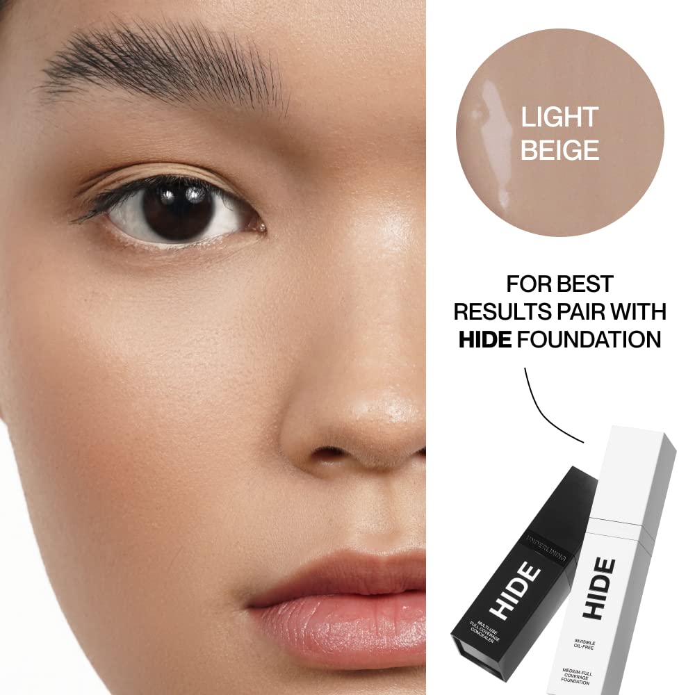 Hide Premium Liquid Foundation – Waterproof, Multi-Use Foundation for All Skin Types (Light Beige)