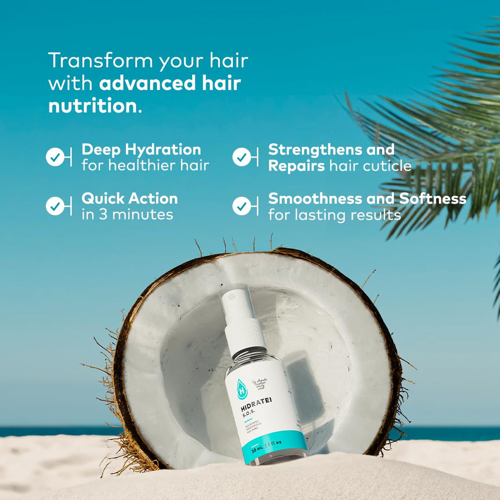 Hidratei SOS Hair Serum – Hydration, Protection & Shine for All Hair Types | 1 oz