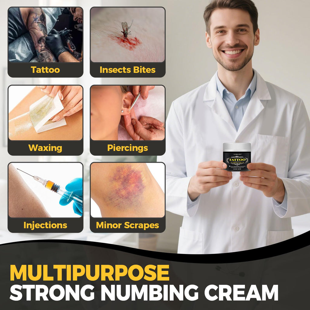 HIEKERS Painless Tattoo Numbing Cream - Extra Strength, 60g (2.0oz)