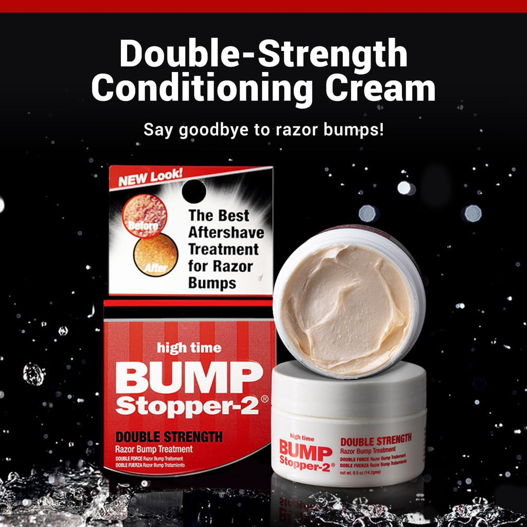 High Time Bump Stopper 2 Double Strength Razor Bump Treatment – Razor Burn Relief & Ingrown Hair Solution (0.5 oz, 3 Pack)
