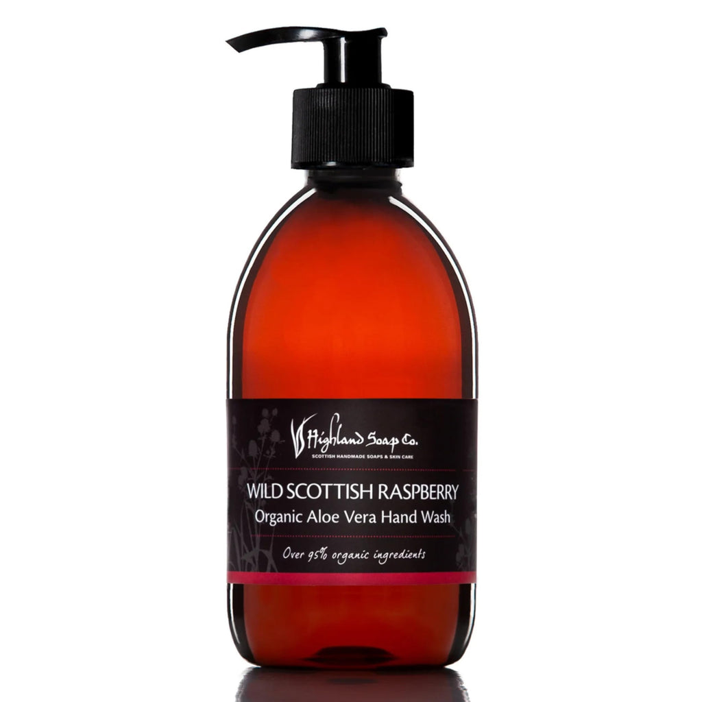 Highland Soap Co Organic Aloe Vera Hand Wash – Wild Scottish Raspberry, 10oz
