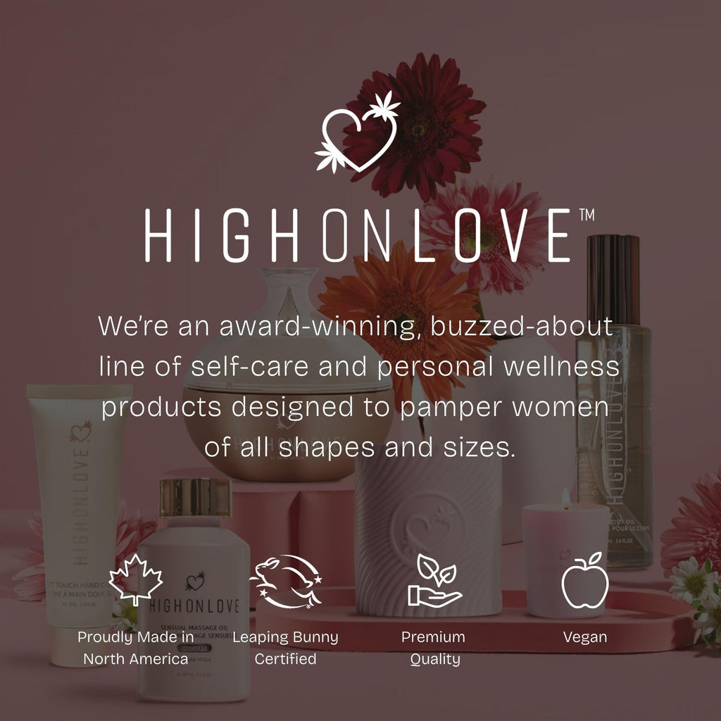 HIGHONLOVE Natural Body Oil – Hemp Seed, Grape Seed & Vitamin E | Strawberries & Champagne (120 ml)