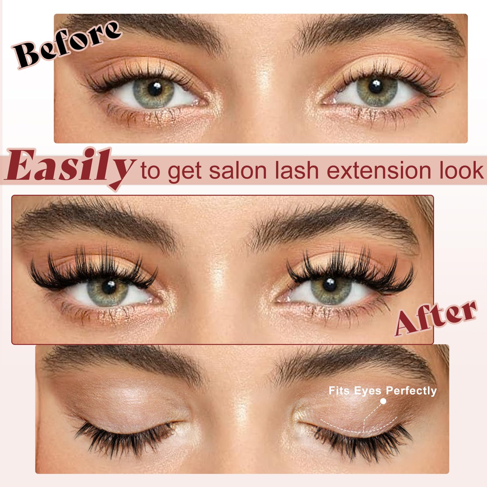 Higu clace Magnetic Eyelashes with Applicator – Natural Look Wispy Lashes (DJCX-D)