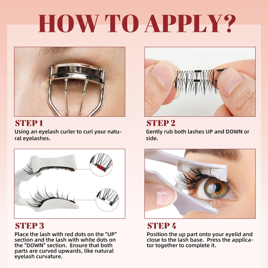 Higu Clace Magnetic Eyelashes – No Glue, Easy Wear with Applicator (Style A)