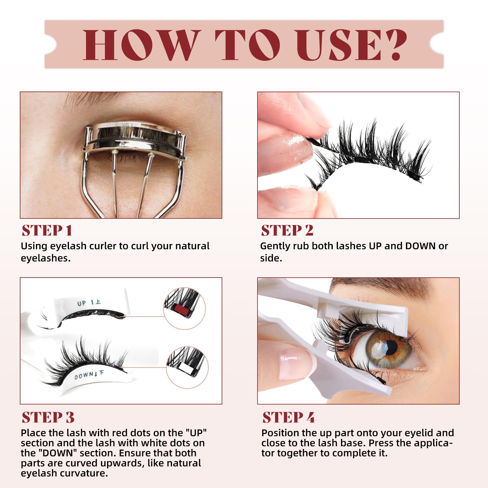 Higu clace Magnetic Eyelashes with Applicator – Natural Look Wispy Lashes (DJCX-D)
