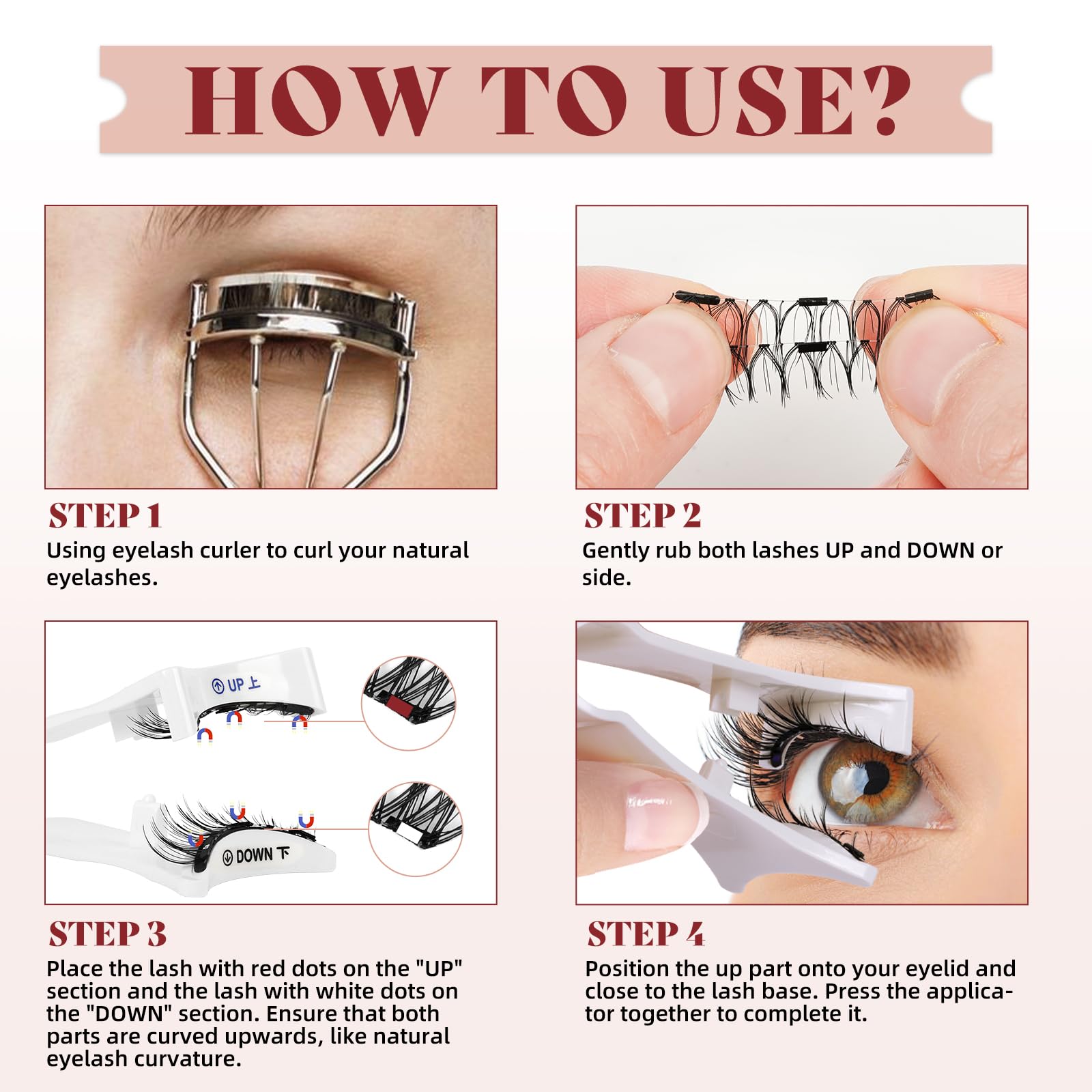 Higu clace Magnetic Eyelashes with Applicator – No Glue Needed, 1 Pair Reusable (XTY-N01)