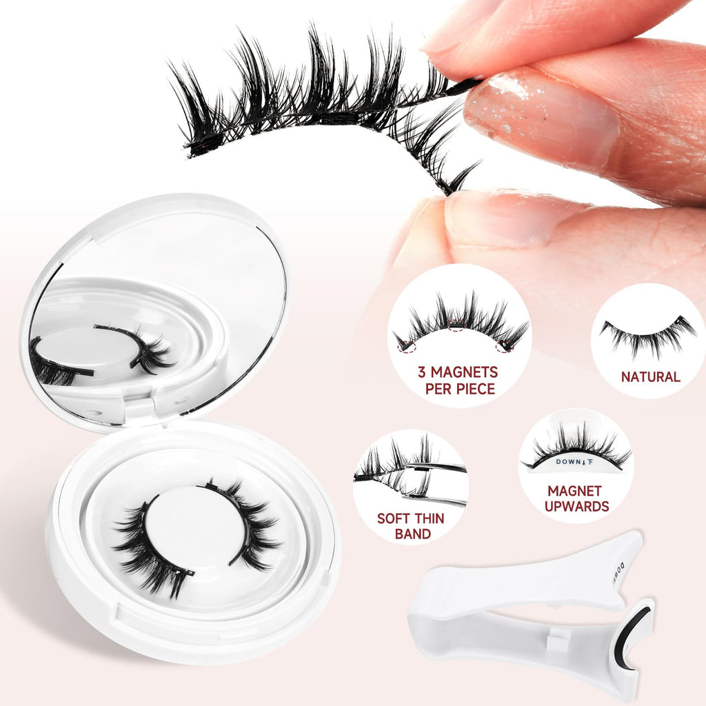 Higu clace Magnetic Eyelashes with Applicator – Natural Look Wispy Lashes (DJCX-D)