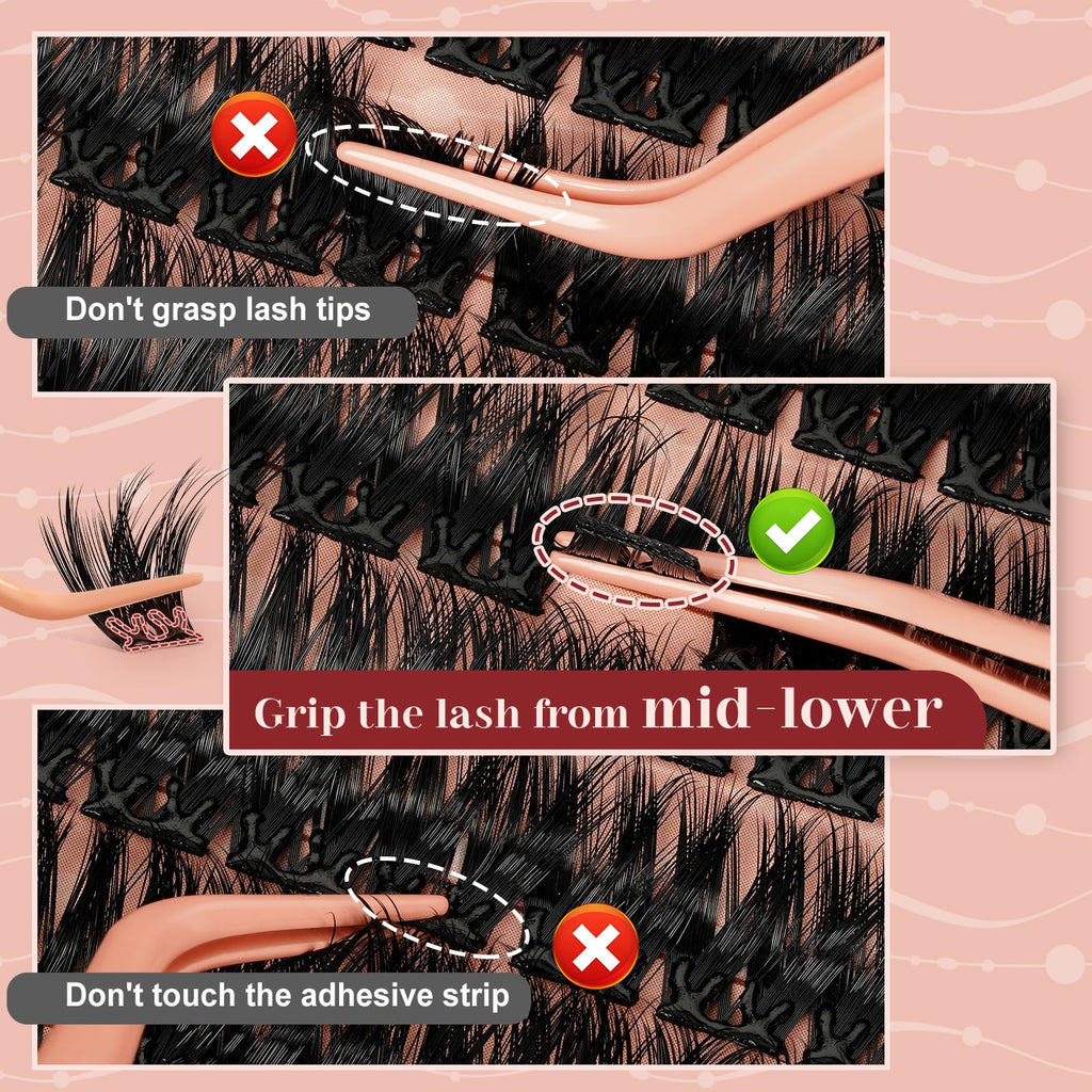 Higu Clace Self-Adhesive Eyelashes Kit – Pre-Glued Clusters 10-16mm
