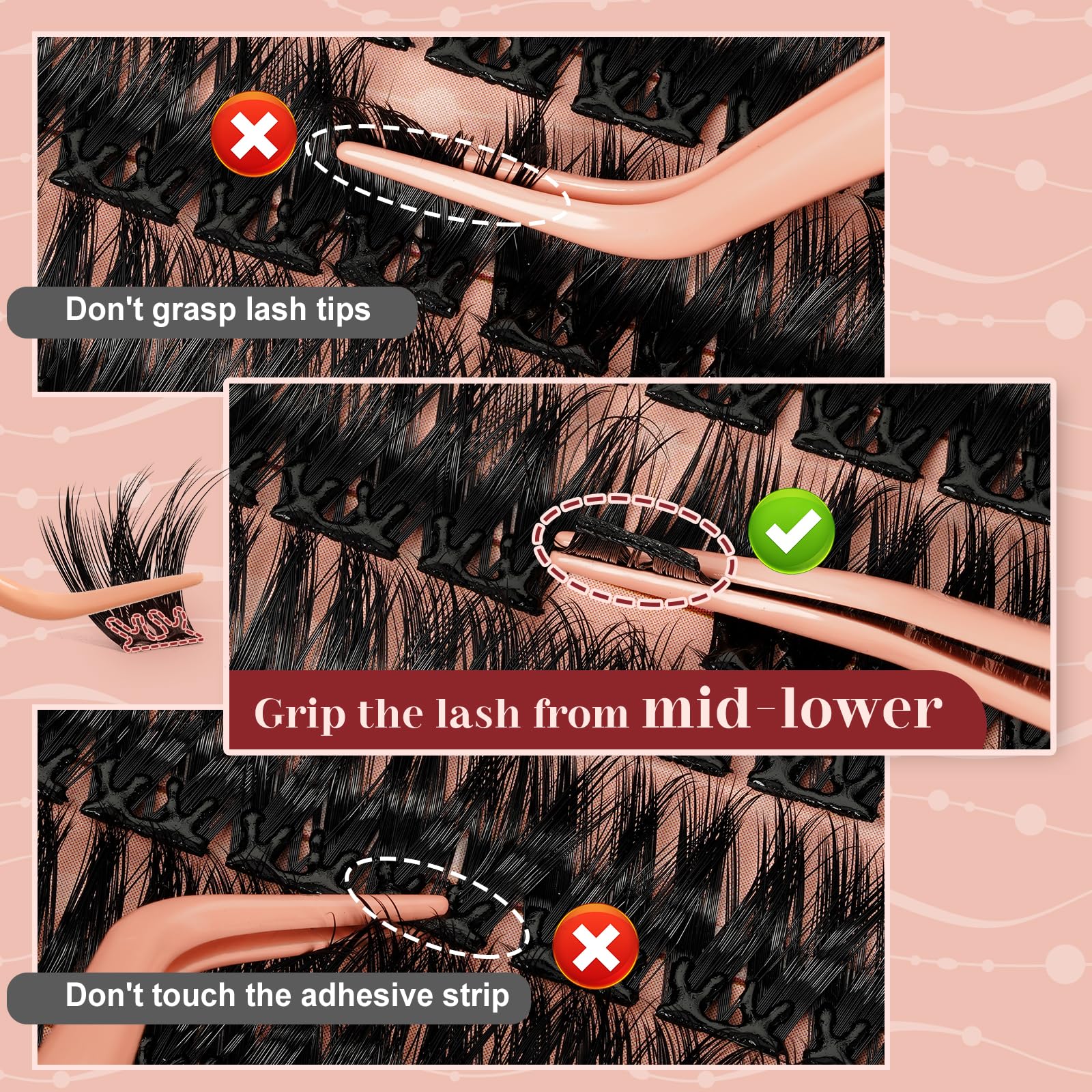 Higu Clace Self-Adhesive Eyelashes Kit – Pre-Glued Clusters 10-16mm
