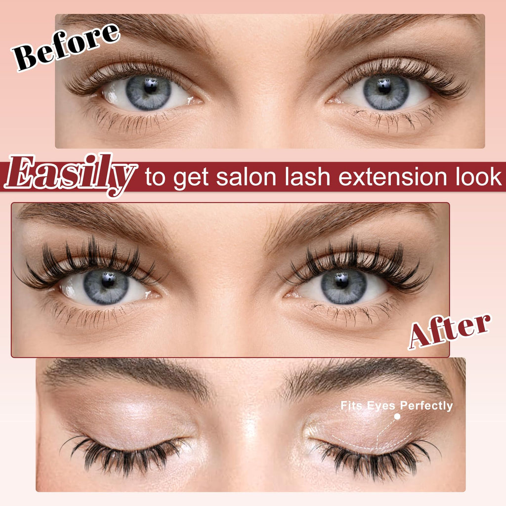 Higu clace Magnetic Eyelashes Kit – Glue-Free, Reusable Manga Lashes with Applicator (GD-Soft-RC-C)
