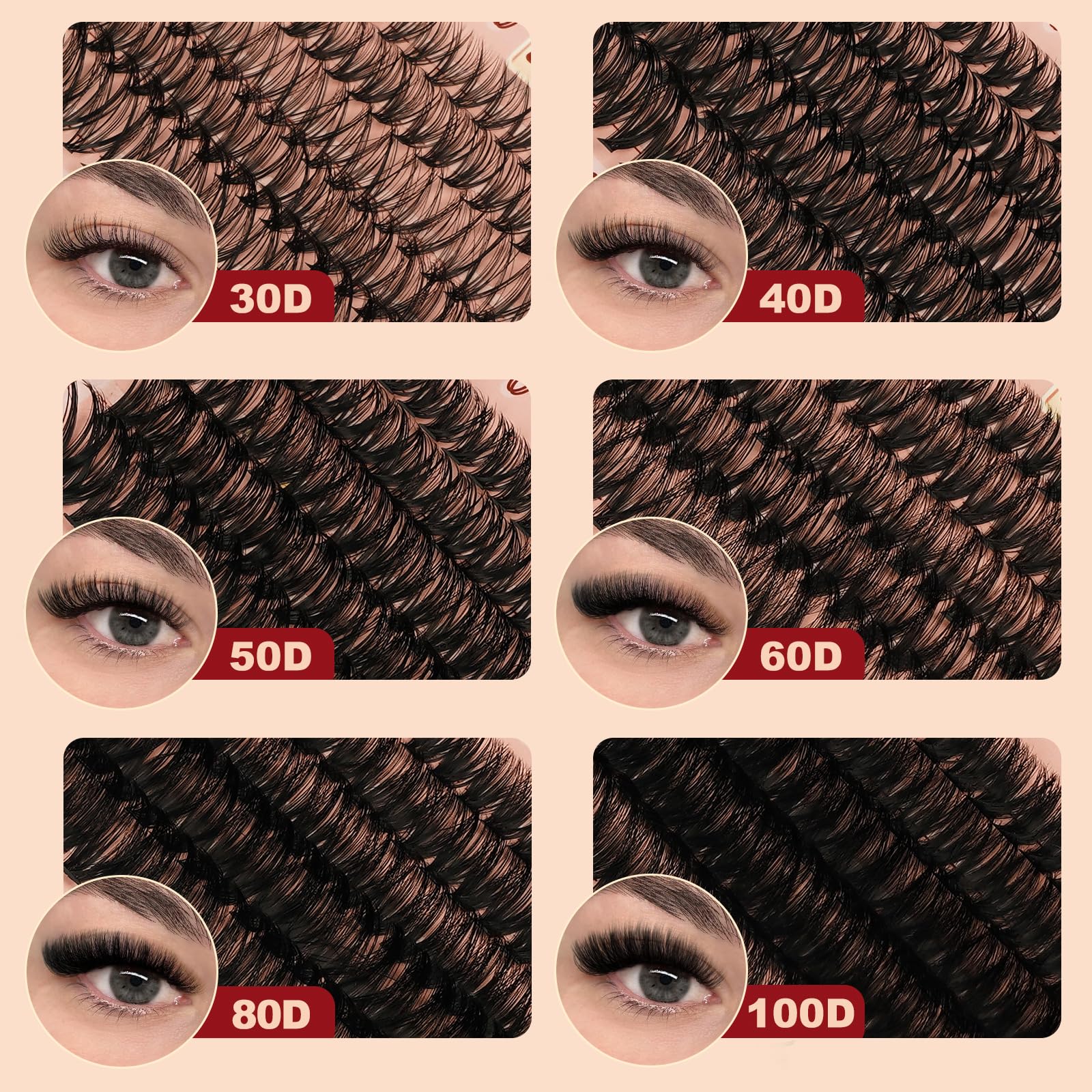 Higu clace Lash Clusters – 600Pcs, 6 Styles, 10-18mm, 30D–100D Wispy DIY Extensions