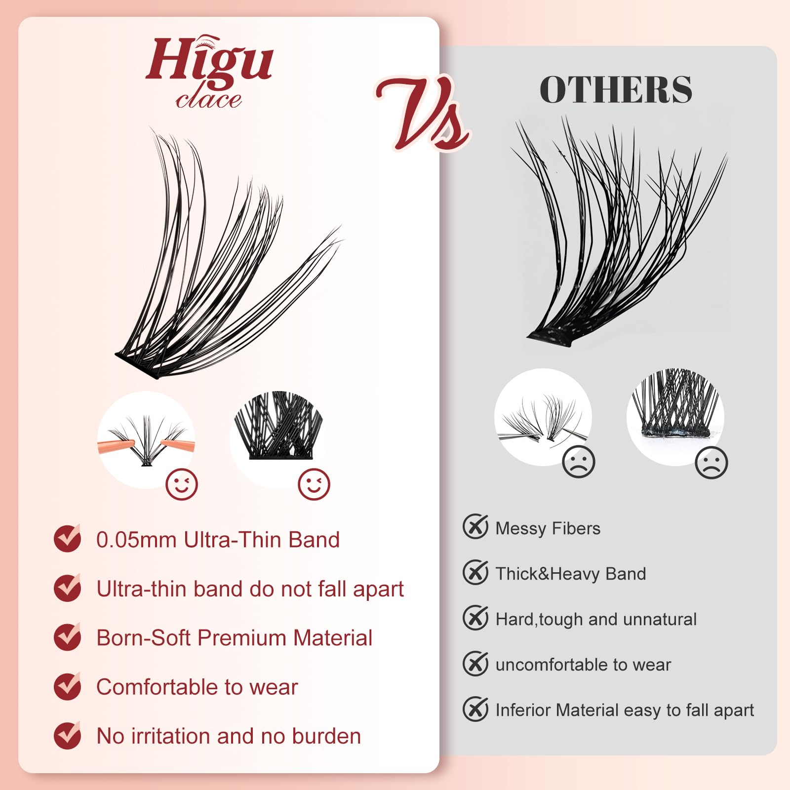 Higu clace Lash Clusters – 600Pcs, 6 Styles, 10-18mm, 30D–100D Wispy DIY Extensions