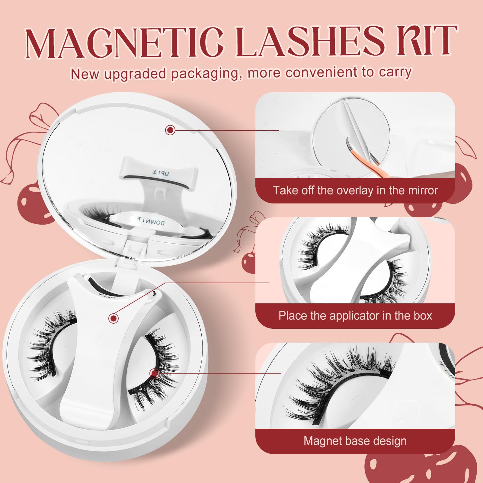 Higu Clace Magnetic Eyelashes with Applicator — 2 Pairs, No Glue, Reusable Magnetic Lashes, Natural Look