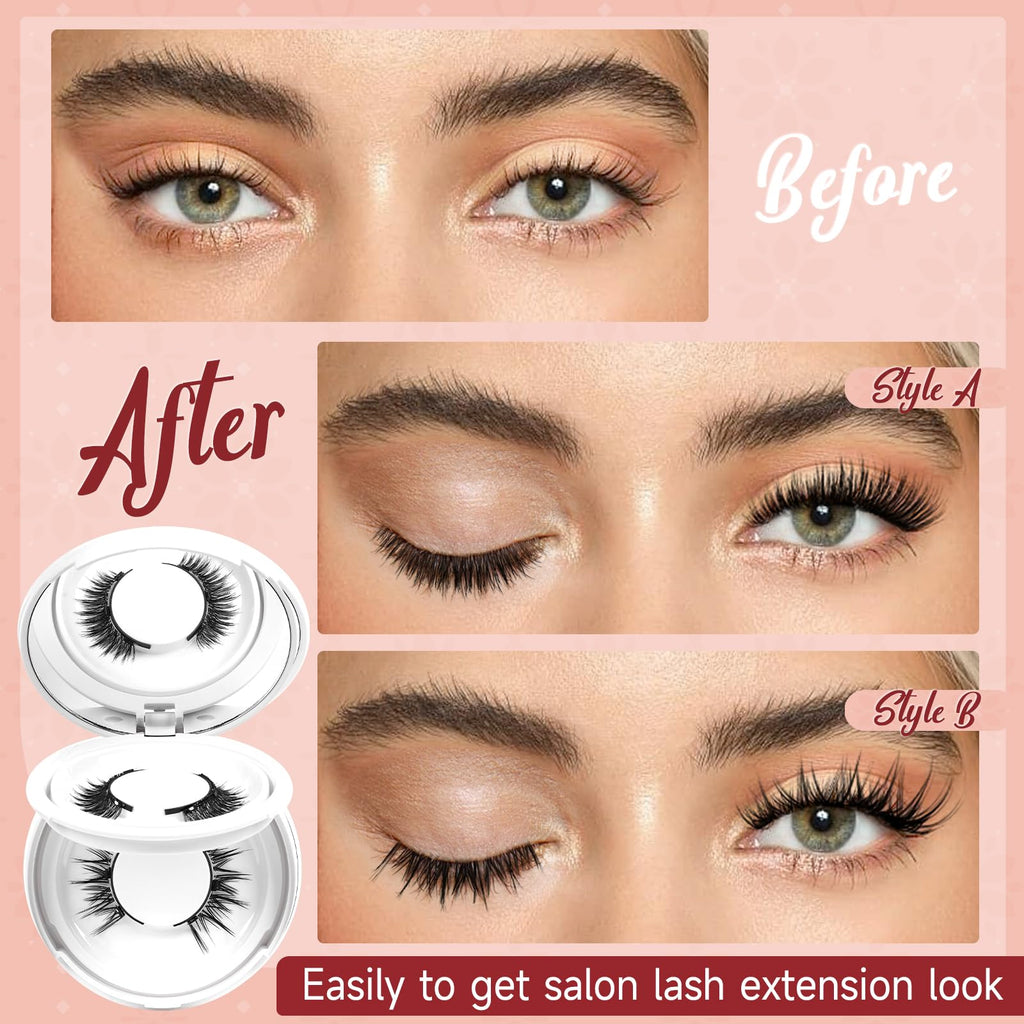 Higu clace Magnetic Eyelashes with Applicator – 2 Pairs, No Glue, Easy Magnetic Lash Kit
