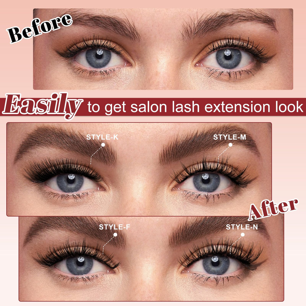 Higu clace Magnetic Eyelashes 4 Pairs with Applicator | Easy Magnetic Lashes Kit