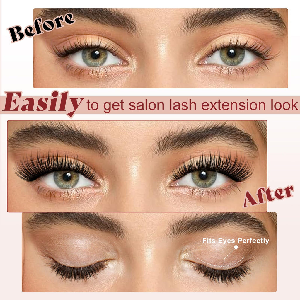 Higu clace Magnetic-Eyelashes with Applicator – 2 Pairs, Natural Look (DJCX-A+C01)