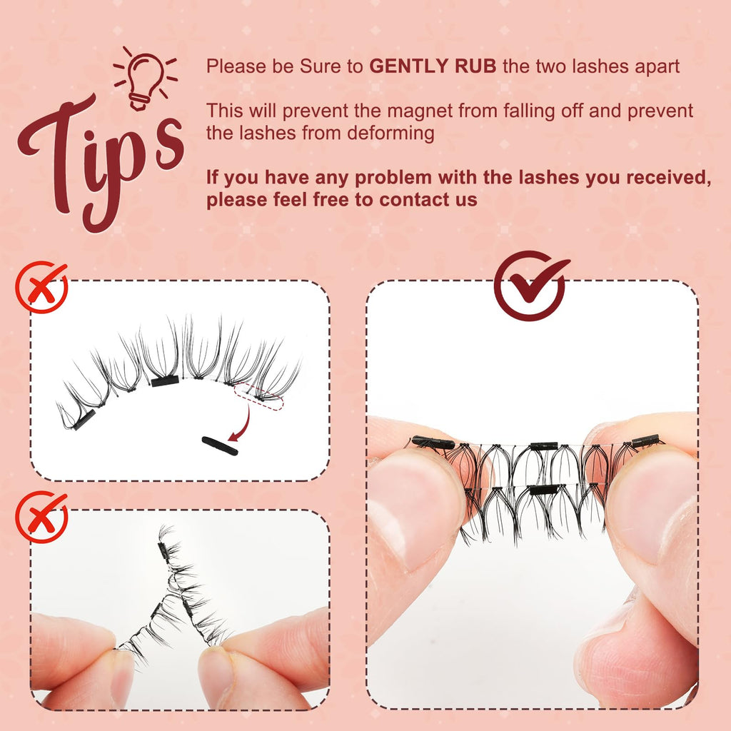 Higu clace Magnetic Eyelashes with Applicator — 4 Pairs, Natural Look