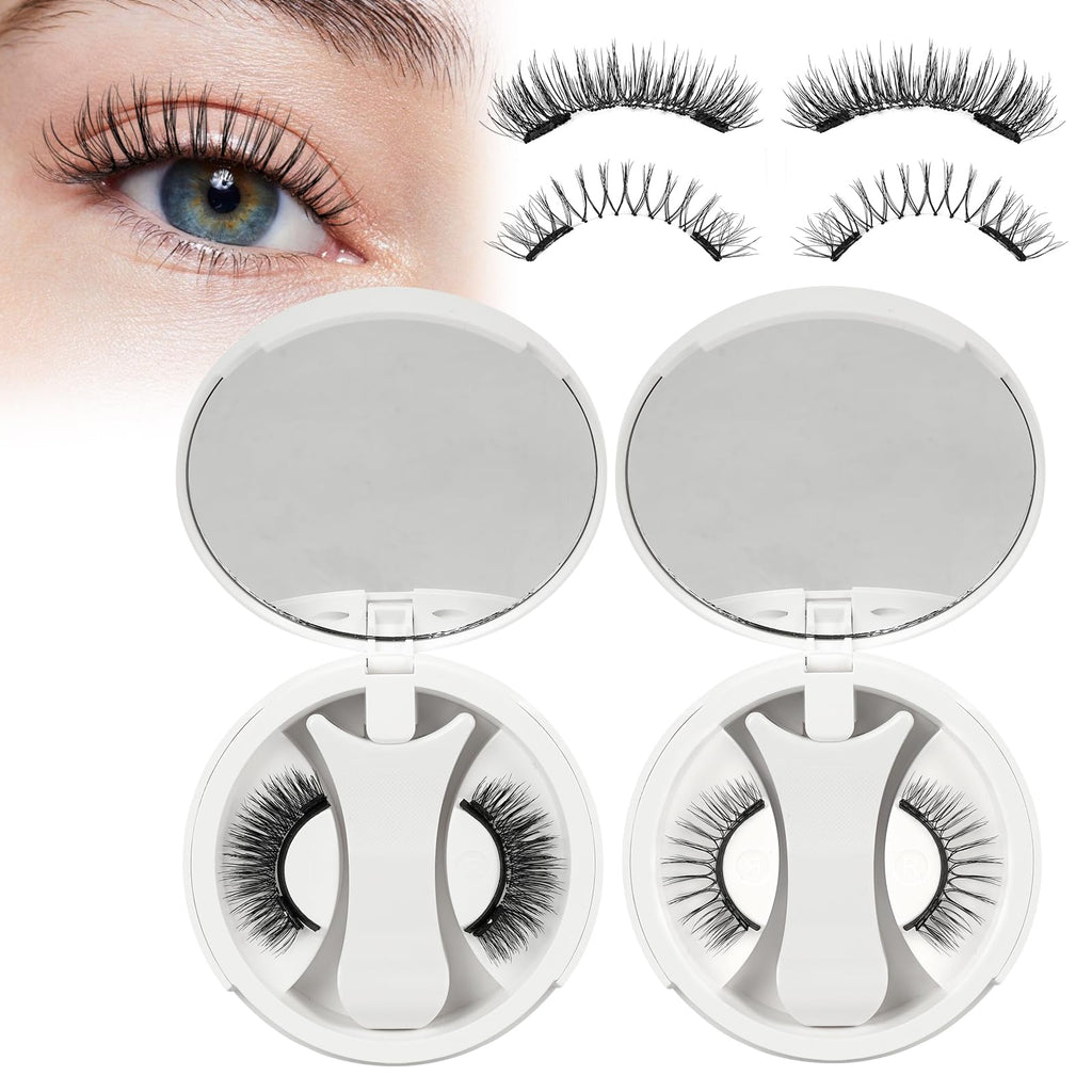 Higu Clace Magnetic Eyelashes with Applicator – 2 Pairs, No Glue Needed, Reusable Magnetic Lashes NZH-A+G