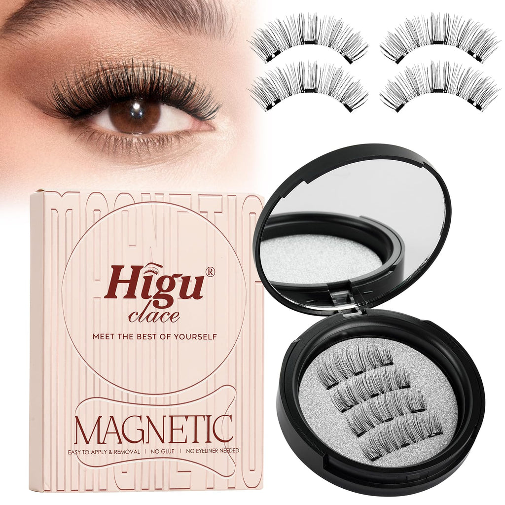 Higu Clace Magnetic Eyelashes – Style B | No Glue Needed, Reusable with Applicator