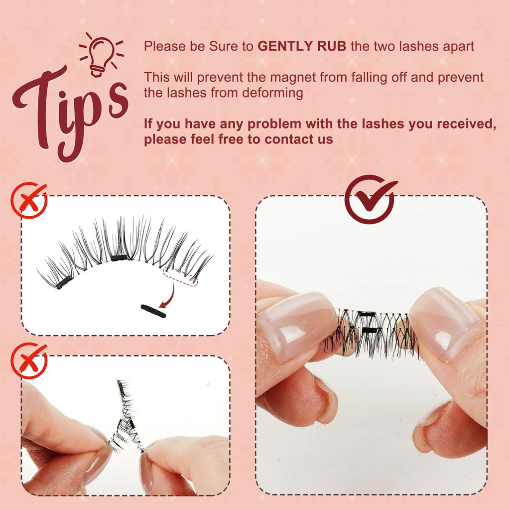 Higu clace Magnetic Eyelashes 4 Pairs with Applicator | Easy Magnetic Lashes Kit