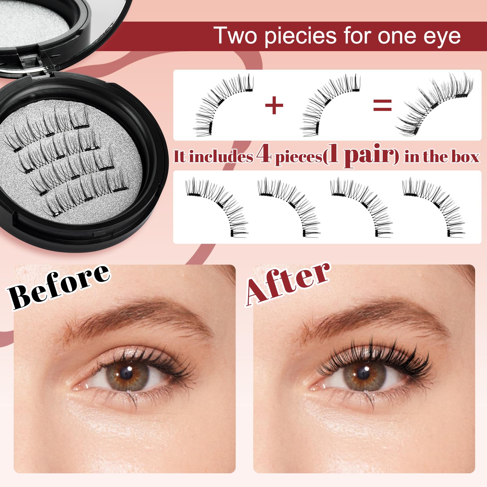 Higu Clace Magnetic Eyelashes – No Glue, Easy Wear with Applicator (Style A)