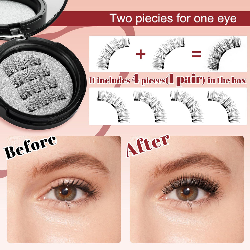 Higu Clace Magnetic Eyelashes – Style B | No Glue Needed, Reusable with Applicator
