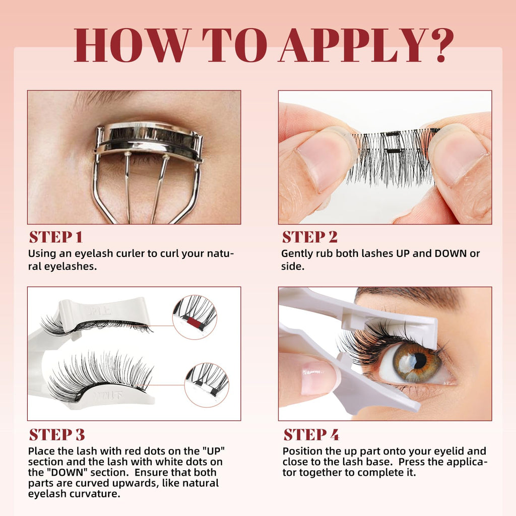 Higu Clace Magnetic Eyelashes – Style B | No Glue Needed, Reusable with Applicator