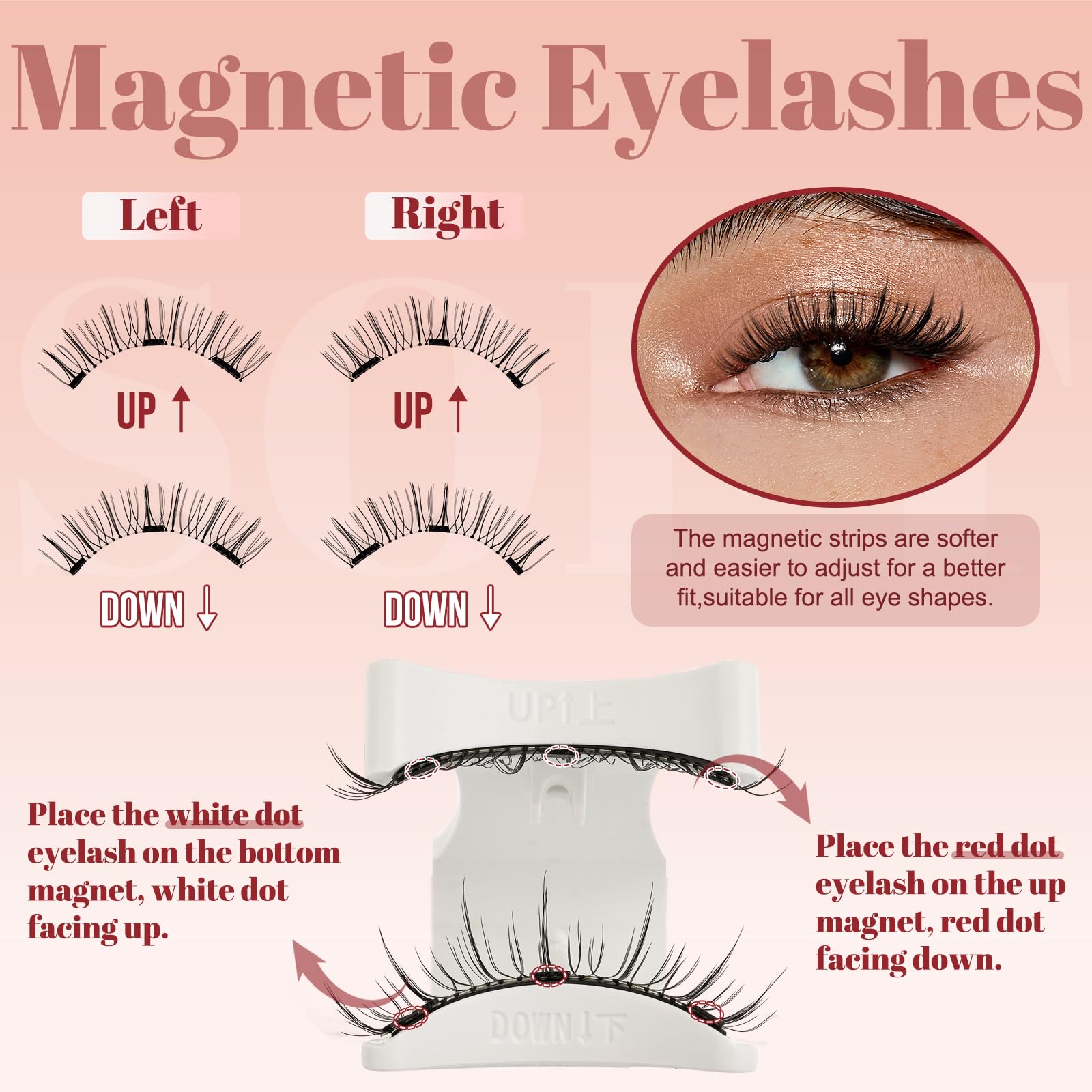 Higu Clace Magnetic Eyelashes – No Glue, Easy Wear with Applicator (Style A)