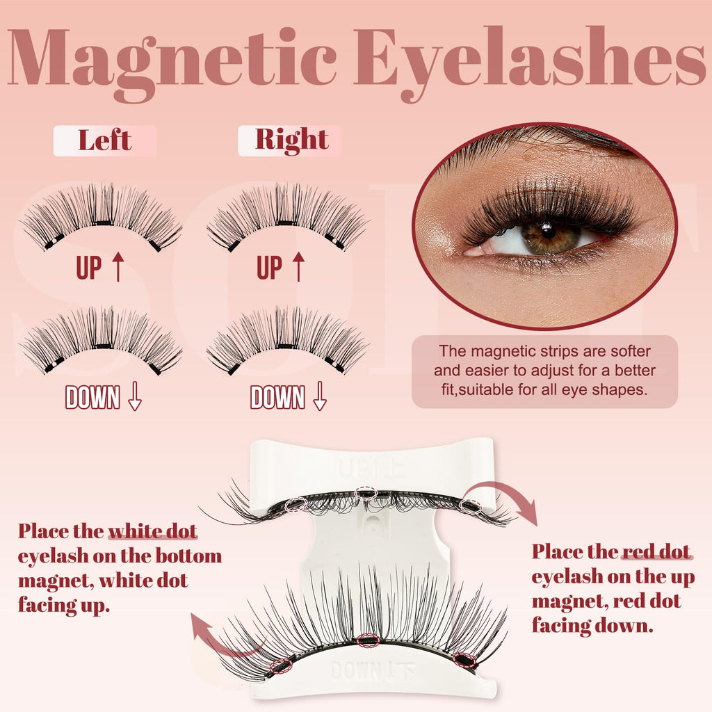 Higu Clace Magnetic Eyelashes – Style B | No Glue Needed, Reusable with Applicator