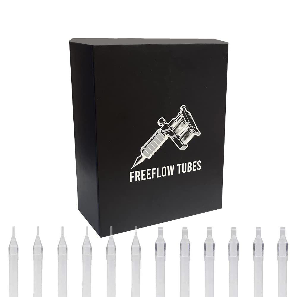 Hildbrandt Freeflow Gripless Long Tattoo Tubes – Clear Tip, 8–9mm Grip Compatibility (5RT)