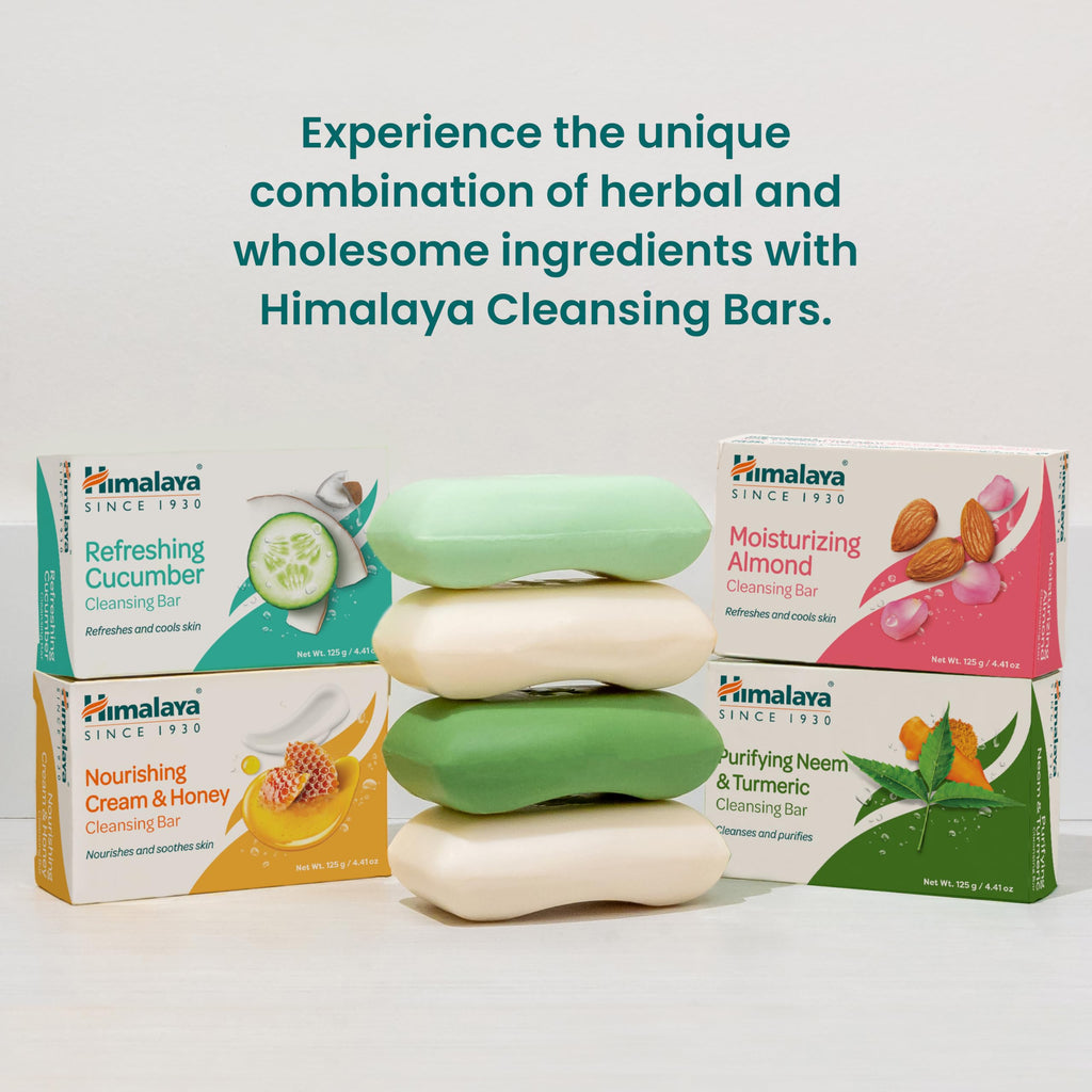 Himalaya Moisturizing Almond Cleansing Bar (4.41 oz) – Face & Body Soap, 12 Pack