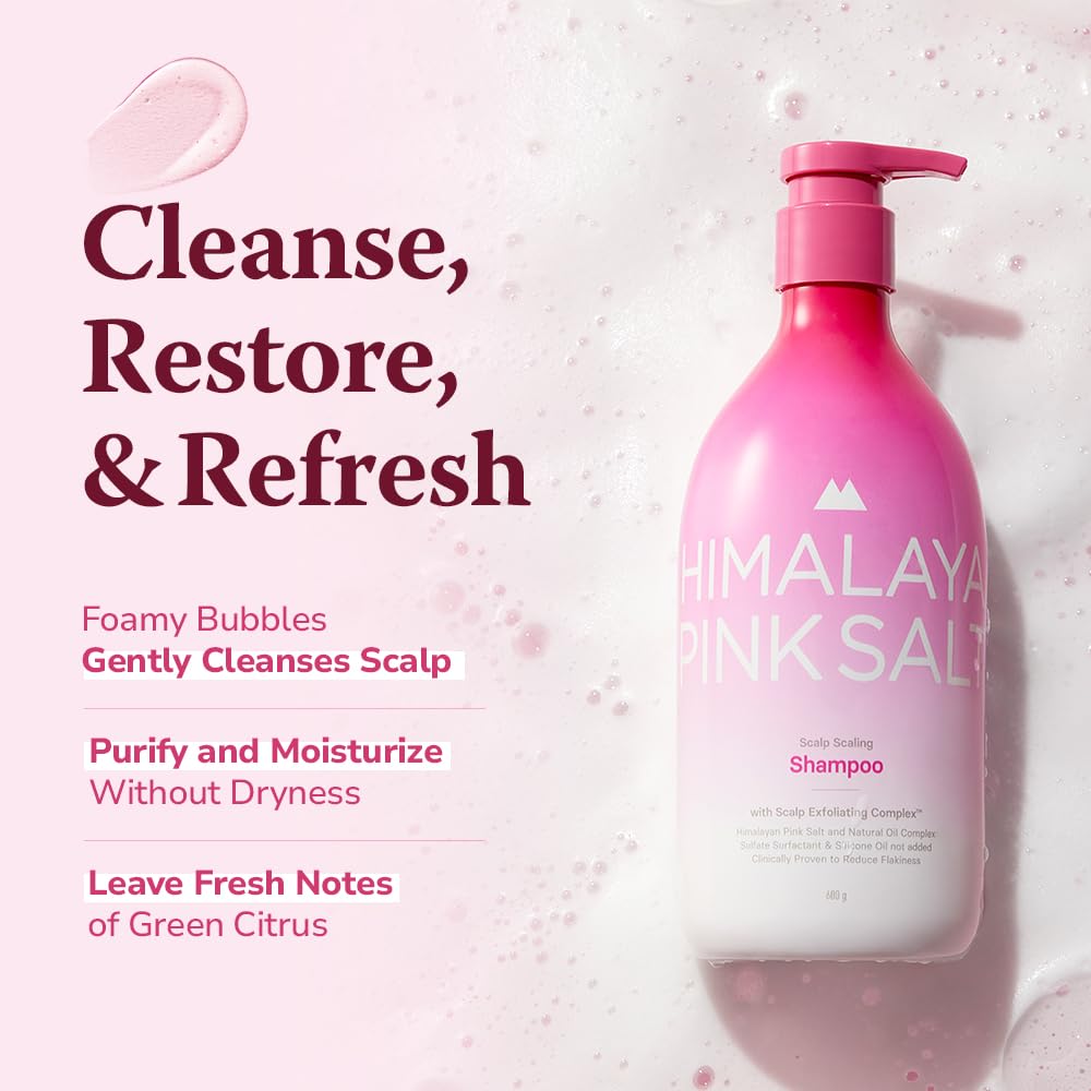 HIMALAYA PINKSALT Scalp Scaling Shampoo — Clarifying Exfoliator with AHA, PHA, ACV, 21.1oz | Silicone-Free, Sulfate-Free