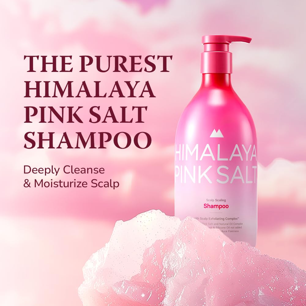 HIMALAYA PINKSALT Scalp Scaling Shampoo — Clarifying Exfoliator with AHA, PHA, ACV, 21.1oz | Silicone-Free, Sulfate-Free