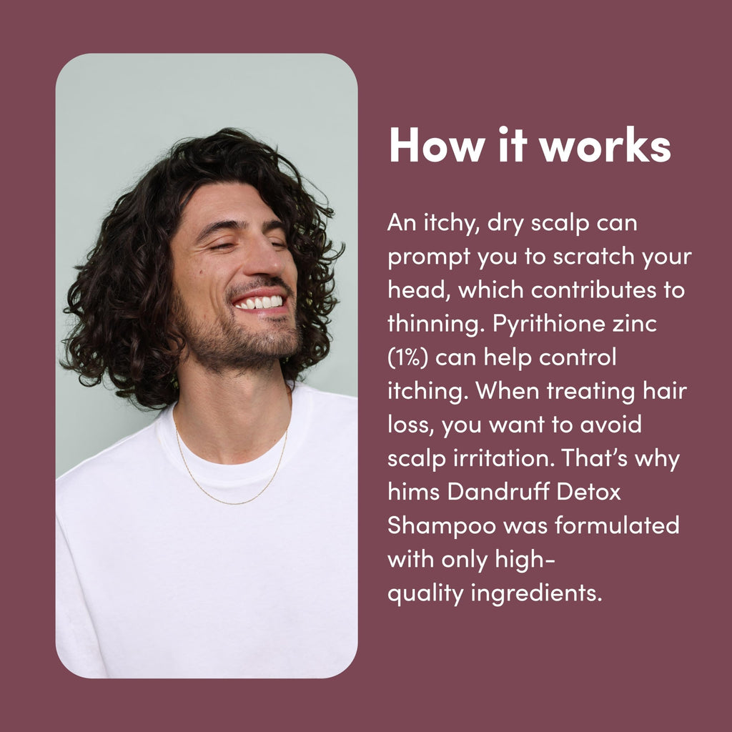 hims & hers Dandruff Detox Shampoo with Pyrithione Zinc, Argan & Avocado Oils – Sulfate-Free, Evergreen Mint Scent – 6.4 fl oz (2-Pack)