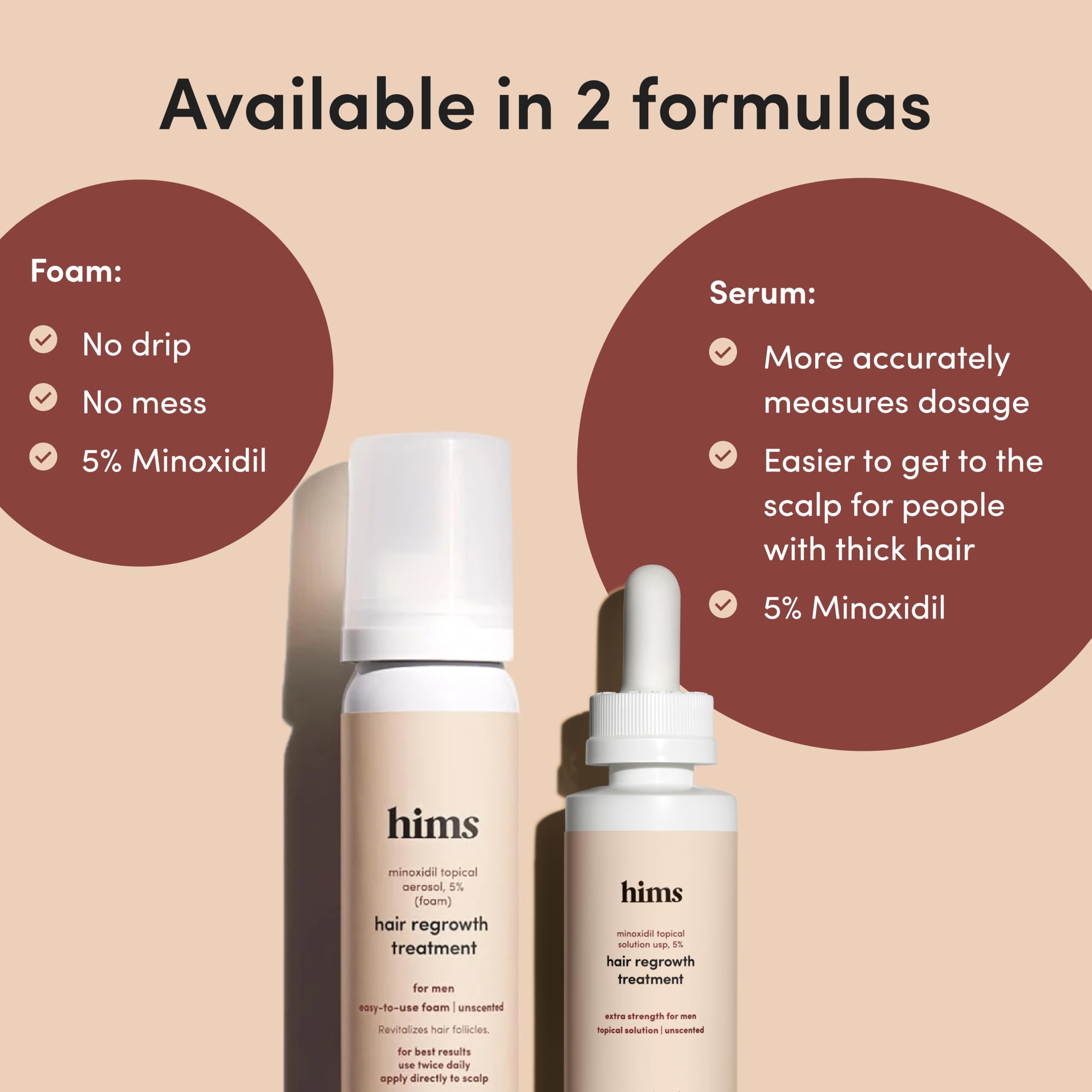 hims Hair Regrowth Treatment - 5% Minoxidil for Men | Extra Strength, Non-Greasy, Unscented (2 Pack) | Hims & Hers