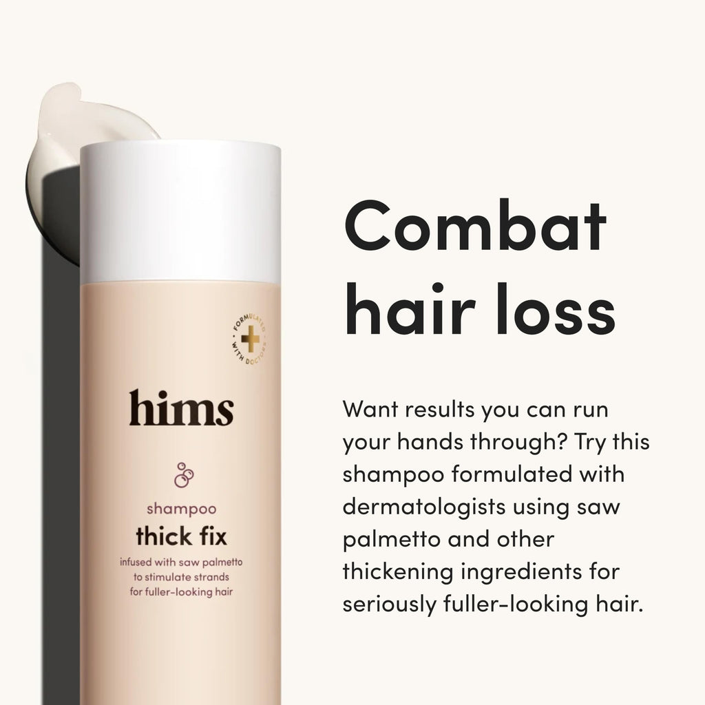hims Thick Fix Shampoo – Saw Palmetto for Fuller-Looking Hair, Vegan & Sulfate-Free (2x6.4oz) | Hims & Hers
