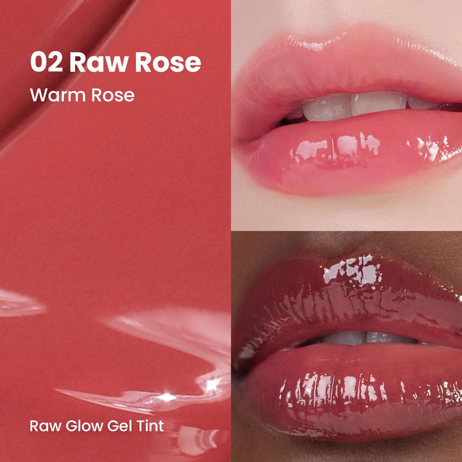 HINCE Raw Glow Lip Tint RAW ROSE 02 – Stain Glazed, Hydrating Gloss Lip Color
