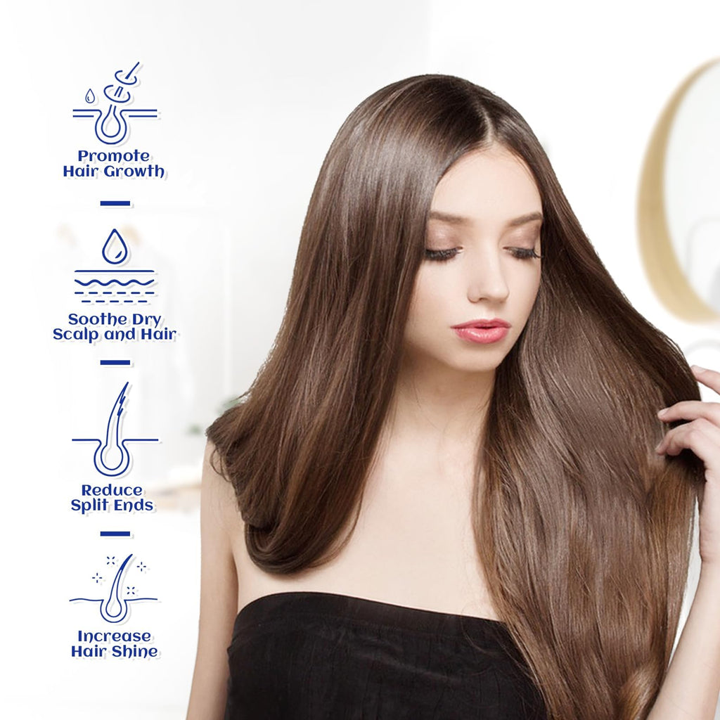 HIQILI Jojoba Oil 473ml – Pure Cold-Pressed Carrier Oil for Hair, Skin, Nails (Roller Bottle Included)