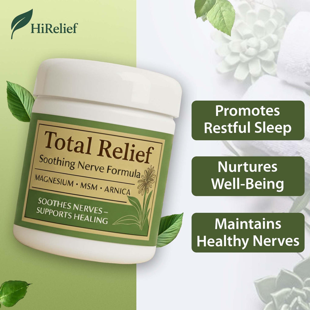 HiRelief Total Relief Magnesium Cream for Nerves – Fast-Absorbing Arnica + MSM, 4 oz