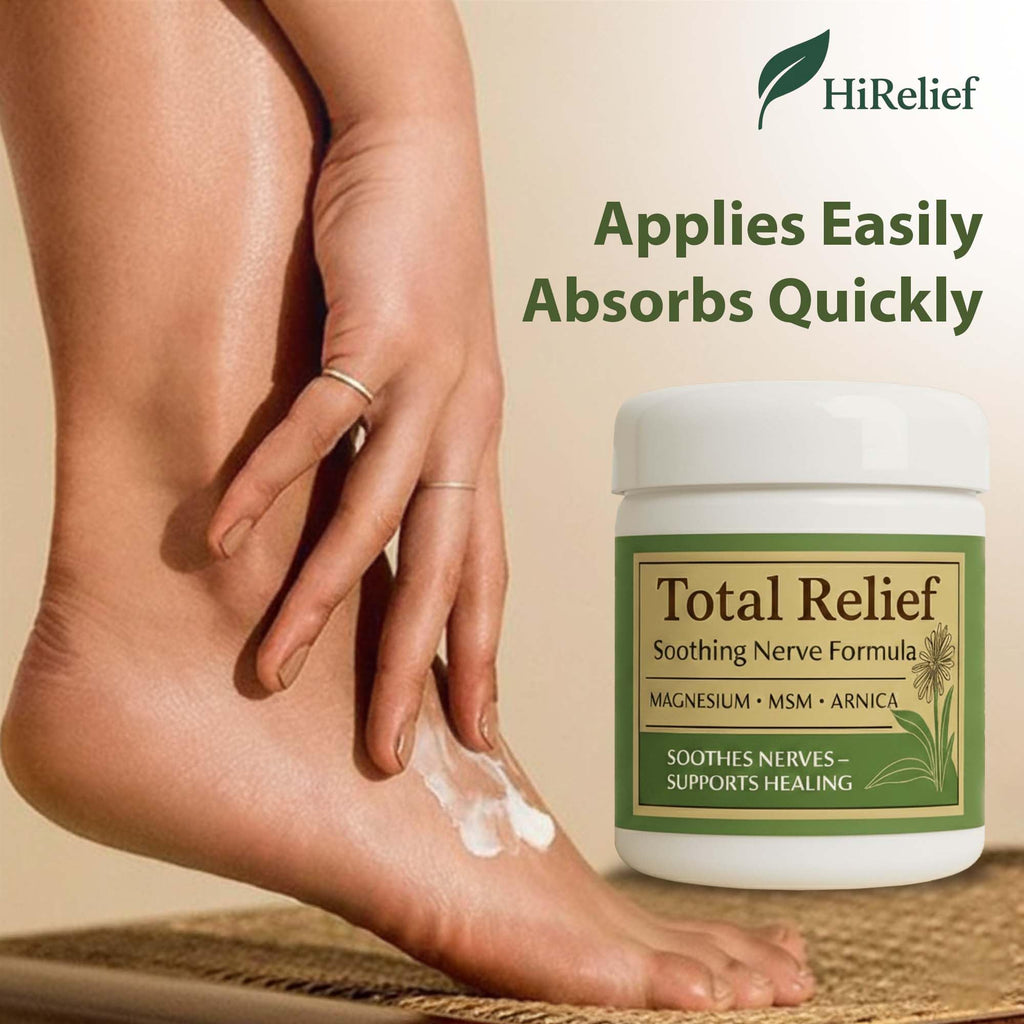 HiRelief Total Relief Magnesium Cream for Nerves – Fast-Absorbing Arnica + MSM, 4 oz