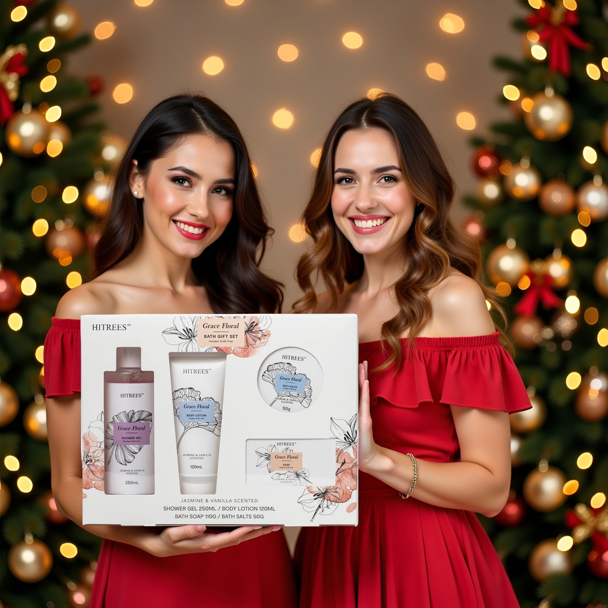 Hitrees Spa Gift Basket for Women & Men | Travel-Size Skincare & Bath Set