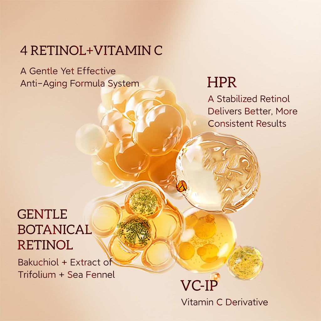 HKH Bakuchiol Retinol Serum for Face – 30 Capsules, Gentle Anti-Aging for Sensitive Skin, SGS-Tested Wrinkle Reduction in 4 Weeks, Peptides & Plant-Based Retinol, Travel-Friendly