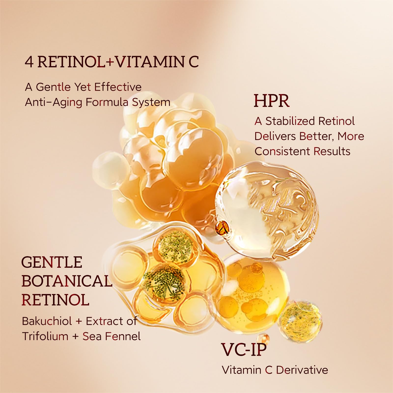 HKH Bakuchiol Retinol Serum for Face – 30 Capsules, Gentle Anti-Aging for Sensitive Skin, SGS-Tested Wrinkle Reduction in 4 Weeks, Peptides & Plant-Based Retinol, Travel-Friendly
